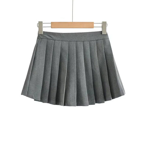 Korean Style Vintage Pleated Mini Skirt